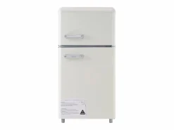 Hauss Spole Frigorífico estilo retro de 72L con 2 puertas e iluminación LED - Congelador de 21L - Blanco