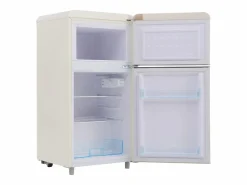 Hauss Spole Frigorífico estilo retro de 72L con 2 puertas e iluminación LED - Congelador de 21L - Blanco