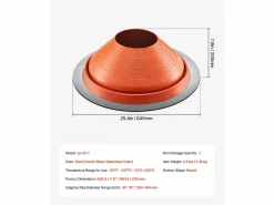 Fuelle de Solapa de Tubo SucceBuy de Techo en Silicona Roja para Tubo de 25 a 48cm Alta Temperatura