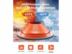 Fuelle de Solapa de Tubo SucceBuy de Techo en Silicona Roja para Tubo de 25 a 48cm Alta Temperatura