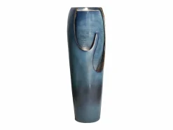 Fuente de agua de pared de cristal y poliresina, diseño elegante, color turquesa, para uso interior y exterior (29x34,5x98cm) Verde