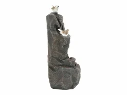 Merax Fuente de exterior para jardín/terraza/balcón/césped - 25,5 x 19 x 47 cm - con LED - Resina - Gris