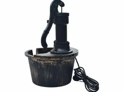 Best Fuente de jardín con forma de barril y con bomba ES341564 Marru00f3n