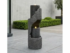 Sale Fuente de jardín para jardín y patio - 34,5 x 34,5 x 100,5 cm - con LED + bomba de agua - Resina - Fuente Agua
