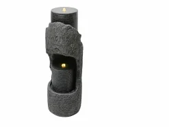 Sale Fuente de jardín para jardín y patio - 34,5 x 34,5 x 100,5 cm - con LED + bomba de agua - Resina - Fuente Agua