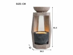 Merax Fuente de jardín para jardín y patio - 36,5 x 36 x 81,5 cm - con LED + bomba de agua - Resina -