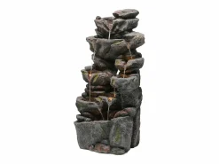 Discount Fuente de jardín para jardín y patio - 40 x 36 x 90 cm - con LED + bomba de agua - Resina - Fuente Agua