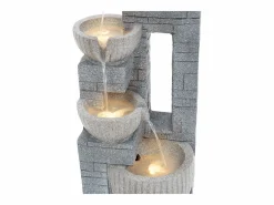 Merax Fuente de jardín para patio/balcón/césped - 31,5 x 29 x 80 cm - con LED - Resina -