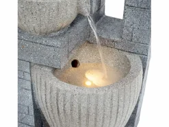 Merax Fuente de jardín para patio/balcón/césped - 31,5 x 29 x 80 cm - con LED - Resina -