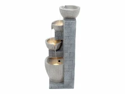 Merax Fuente de jardín para patio/balcón/césped - 31,5 x 29 x 80 cm - con LED - Resina -