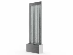MYLIA Fuente exterior de acero inoxidable y vidrio con LED, L. Alt. 183 cm, , PANGA