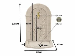 Habitat et jardin Fuente mural "ROSEAU" de piedra reconstituida con grifo de latón - 62 x 42 x 93 cm