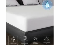 Outlet Soleil d'ocre Funda de almohada de algodón protector 60x60 cm FRANELA impermeable Blanco