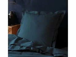 Sale Promo Linge Funda de Almohada "Lina" 63x63cm de Algodón 57 hilos/cm² Certificado Oeko-Tex Azul