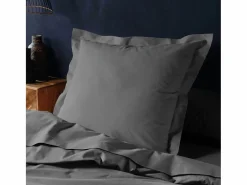 Promo Linge Funda de Almohada "Lina" 63x63cm de Algodón Antracita - Confortable y Certificada Oeko-Tex