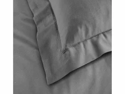 Promo Linge Funda de Almohada "Lina" 63x63cm de Algodón Antracita - Confortable y Certificada Oeko-Tex