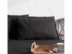 Outlet Soleil d'ocre Funda de almohada lisa 63x63 cm ZZZ Negro