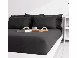 Outlet Soleil d'ocre Funda de almohada lisa 63x63 cm ZZZ Negro