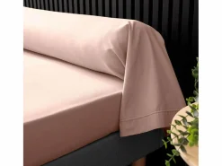 Best Promo Linge Funda de Almohada "Percaline" 85x185cm en Algodón 100% - Suave y Confortable Rosa
