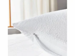 PIKOLIN Funda de Almohada 75x40cm| HOME| Rizo| Aloe Vera| Impermeable Blanco