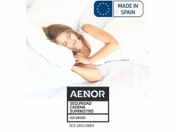 Cambia tus muebles Funda de colchón elástica de 135x190x25 cm con cremallera reforzada en color azul Alba