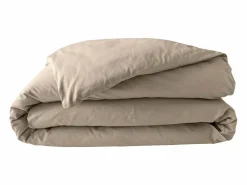 Clearance Promo Linge Funda de Edredón de Percal de Algodón Liso 260 x 240 cm Beige
