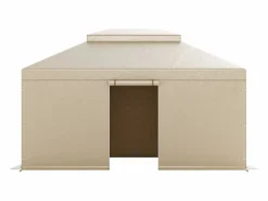 Outlet Funda de Gazebo Invierno SucceBuy, 3,66 x 4,9 m, Cubierta de Gazebo con Techo Rígido Doble, con Paneles Laterales, Ventanas de Malla, Material PE Alta Densidad Cenador Y Quiosco