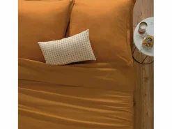 Outlet Atmosphera Funda nórdica algodón marrón 90x190cm Amarillo