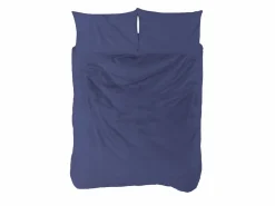 Outlet BOHEME Funda nórdica lisa cama 120 cm - 200x200 cm, algodón 200 hilos. Cierre con botones. Azul