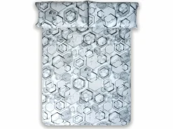 Cotton Artean Funda nórdica MARMOL percal algodón y blanco 240x260 Cama 150