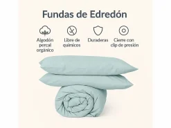 Best Funda nórdica verde agua 160x190/200 - 100% algodón orgánico premium Funda Nórdica