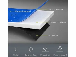 Funda protectora para cama elástica Ø244 cm, resistente a los rayos UV y a la intemperie, plástico 500D, (244x244x30 cm)