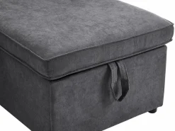 Fusio Primavera-Verano - Sofá Cama Angular 3 Plazas, Modular, Tela de Lino con Reposabrazos Portavasos - Ideal para Salón y Estancia