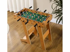 Discount Homcom Futbolín de mesa madera natural 69x37x70 cm Color natural oscuro