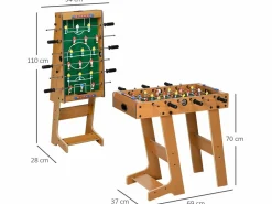 Discount Homcom Futbolín de mesa madera natural 69x37x70 cm Color natural oscuro