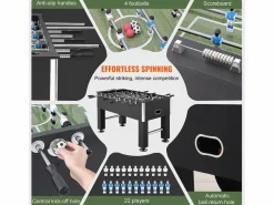 Discount Futbolín Mesa de Juego de Futbolín SucceBuy Mesa de Futbolín de 139.7 cm, Juego de Fútbol Estándar para Uso Doméstico Negro