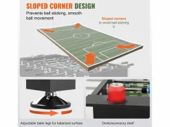 Discount Futbolín Mesa de Juego de Futbolín SucceBuy Mesa de Futbolín de 139.7 cm, Juego de Fútbol Estándar para Uso Doméstico Negro