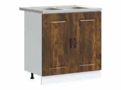 vidaxl Gabinete de cocina Kalmar 2 pcs Marrón 80 x 46 x 81.5 cm Marru00f3n