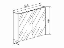 Gabinete de espejos Badinos Mueble De Pared Para Baño