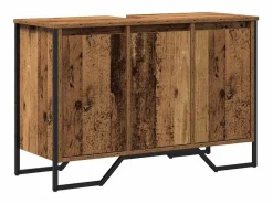Sale vidaxl Gabinete de Lavabo Otro con puerta Madera Vieja 91 x 35 x 60 cm Marru00f3n