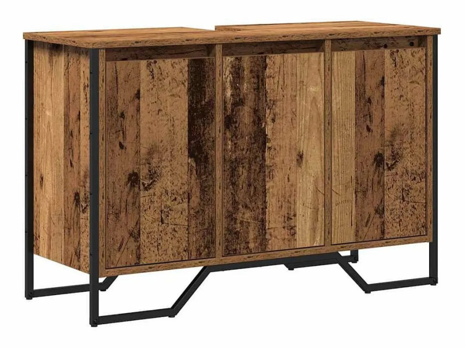 Sale vidaxl Gabinete de Lavabo Otro con puerta Madera Vieja 91 x 35 x 60 cm Marru00f3n