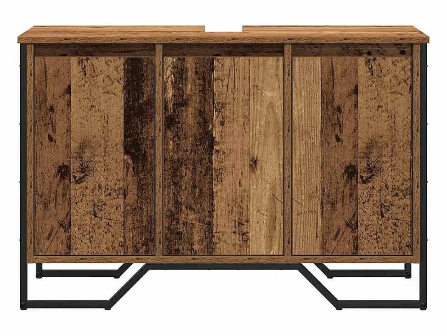 Sale vidaxl Gabinete de Lavabo Otro con puerta Madera Vieja 91 x 35 x 60 cm Marru00f3n