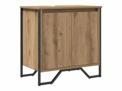 Sale vidaxl Gabinete de Lavabo para Baño Roble artesanal 60 x 35 x 60 cm Marru00f3n