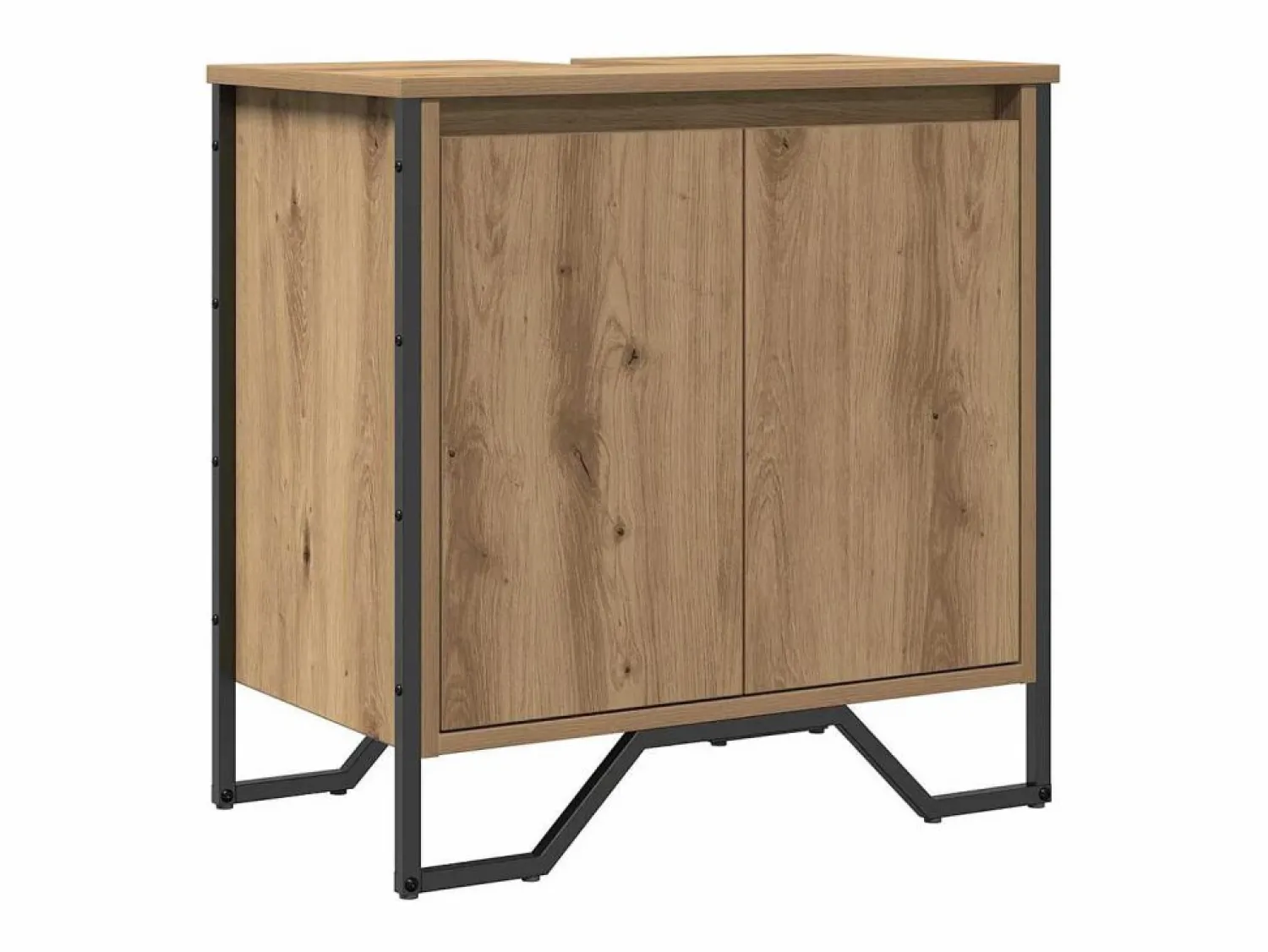 Sale vidaxl Gabinete de Lavabo para Baño Roble artesanal 60 x 35 x 60 cm Marru00f3n