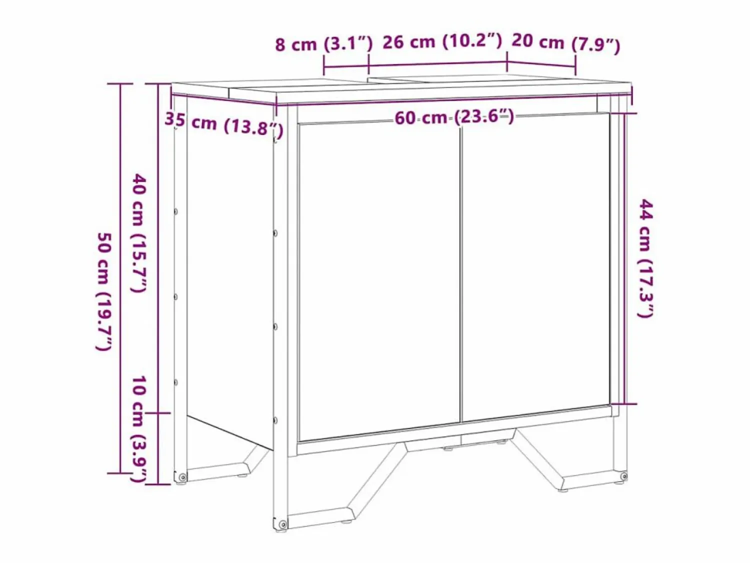 Sale vidaxl Gabinete de Lavabo para Baño Roble artesanal 60 x 35 x 60 cm Marru00f3n