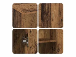 Gabinete de oficina de madera antigua 60 x 32 x 77,5 madera de ingeniería Marru00f3n