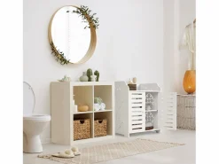 Sale Gabinete de zapato 3 estantes, gabinete de zapato de entrada de 2 puertas, diseño de patrones de corte, 40x31x53cm, Zapatero|Mueble De Almacenaje