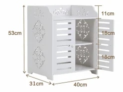 Sale Gabinete de zapato 3 estantes, gabinete de zapato de entrada de 2 puertas, diseño de patrones de corte, 40x31x53cm, Zapatero|Mueble De Almacenaje