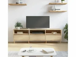 Sale Garden Furniture Galax Mueble de TV madera contrachapada roble Sonoma 150x30x44,5 cm Marru00f3n