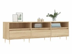Sale Garden Furniture Galax Mueble de TV madera contrachapada roble Sonoma 150x30x44,5 cm Marru00f3n